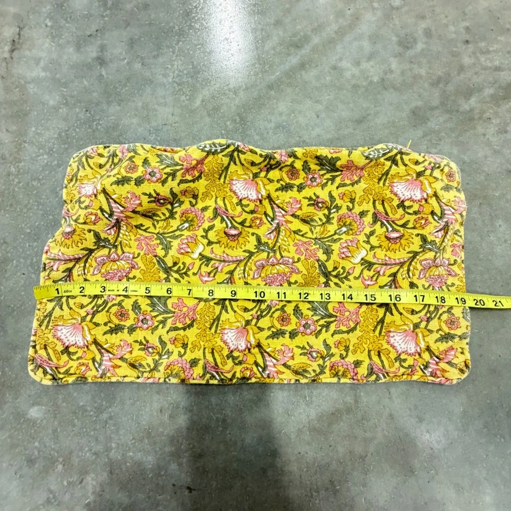 Floral Vintage Pillowcase Yellow Pink Boho Summer Cottagecore